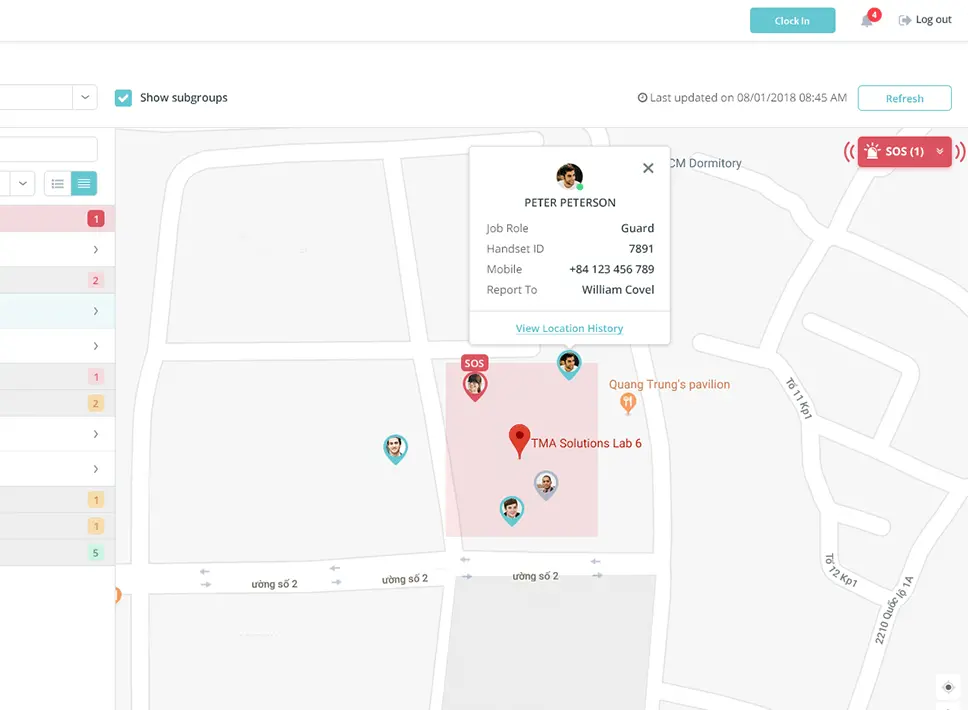 tracking map